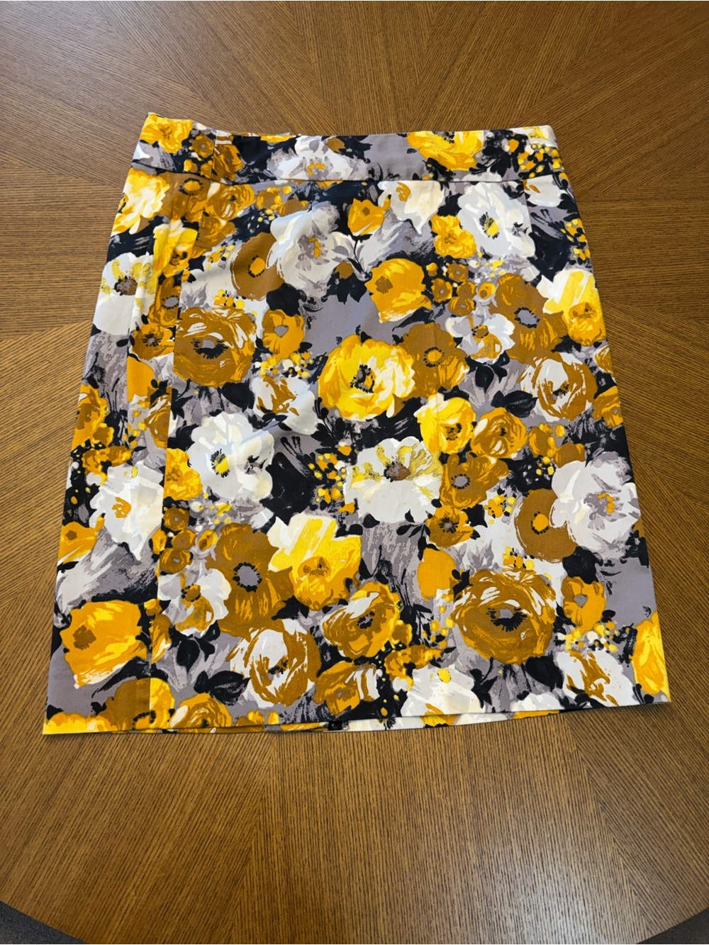 J. Crew Yellow Floral Pencil Skirt